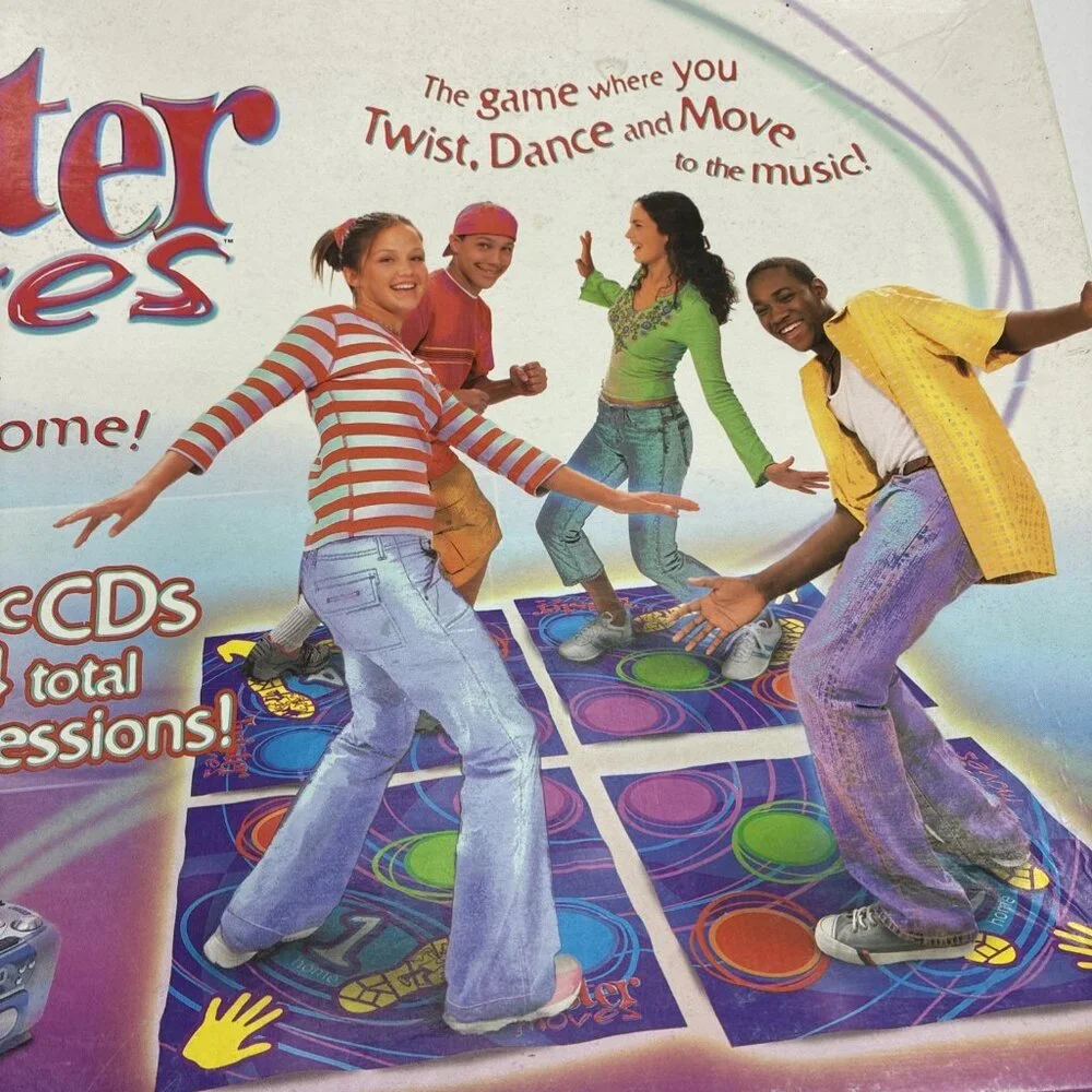 Twister Moves Dance Game 2003 Hasbro Complete Board Game Music CDs Party Fun